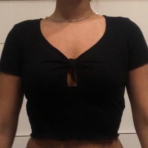 Black crop top. Streetwear society